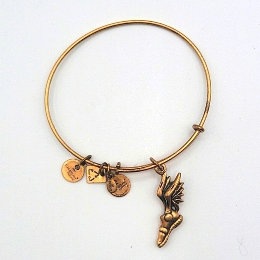 Alex and Ani Champion Winged Shoe Charm Bangle Bracelet